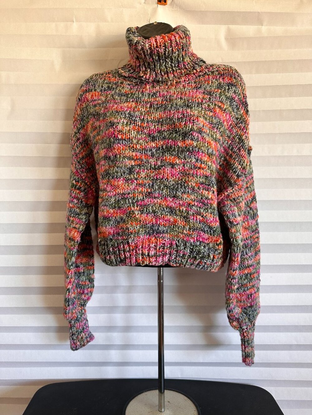 Wild Fable Womens Rainbow Striped Turtleneck Sweater Size XS Knit Pullover Top